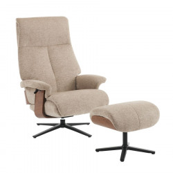 Alfie Recliner W/Footstool Champagne Fabric